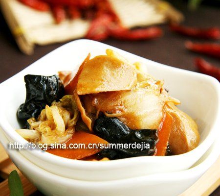 白菜木耳炒肚片