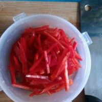 家常小炒彩椒炒西葫芦