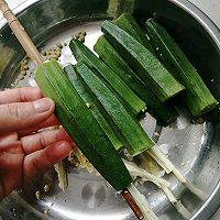 做正宗星星许愿树:秋葵酿肉的图片步骤4