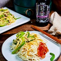 做正宗茭白青椒肉丝冷面的图片步骤13