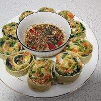 做正宗蒸豆皮素三鲜卷蘸酱的图片步骤14