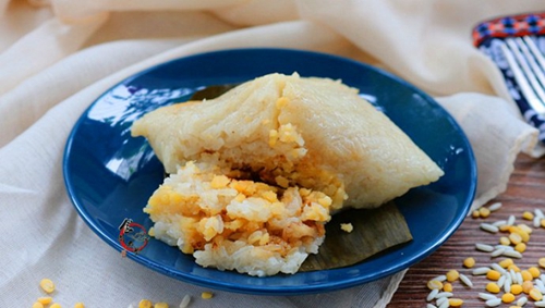 五香咸蛋鲜肉绿豆粽