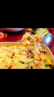 鸡肉鲜虾芝士焗饭