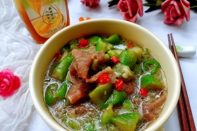 鸡汁丝瓜肥牛卷