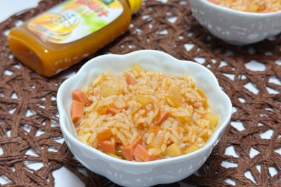 西红柿土豆火腿肠烩饭