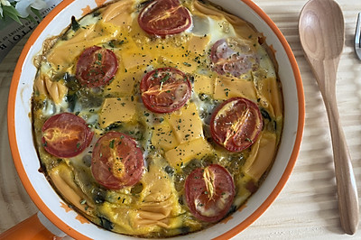 菠菜杂蔬火腿芝士烘蛋